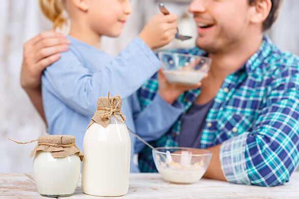 อาหารต้องมีการเตรียมร่างกายโดยการเติม kefir ทีละน้อยในอาหาร